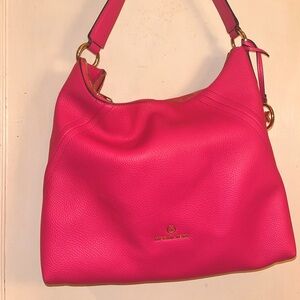 Barbie Pink Michael Kors Aria Tote Cerise Leather  Large Summer Shoulder Bag